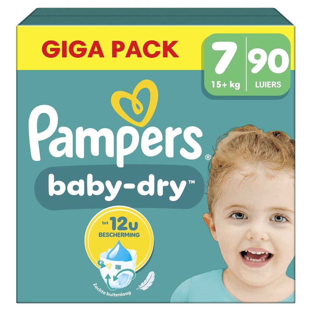 Pampers Baby-Dry luiers - Maat 7 (15+ kg) - 90 stuks