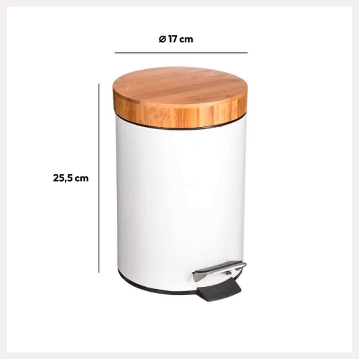 Natureo-Prullenbak-3L-metaal-wit