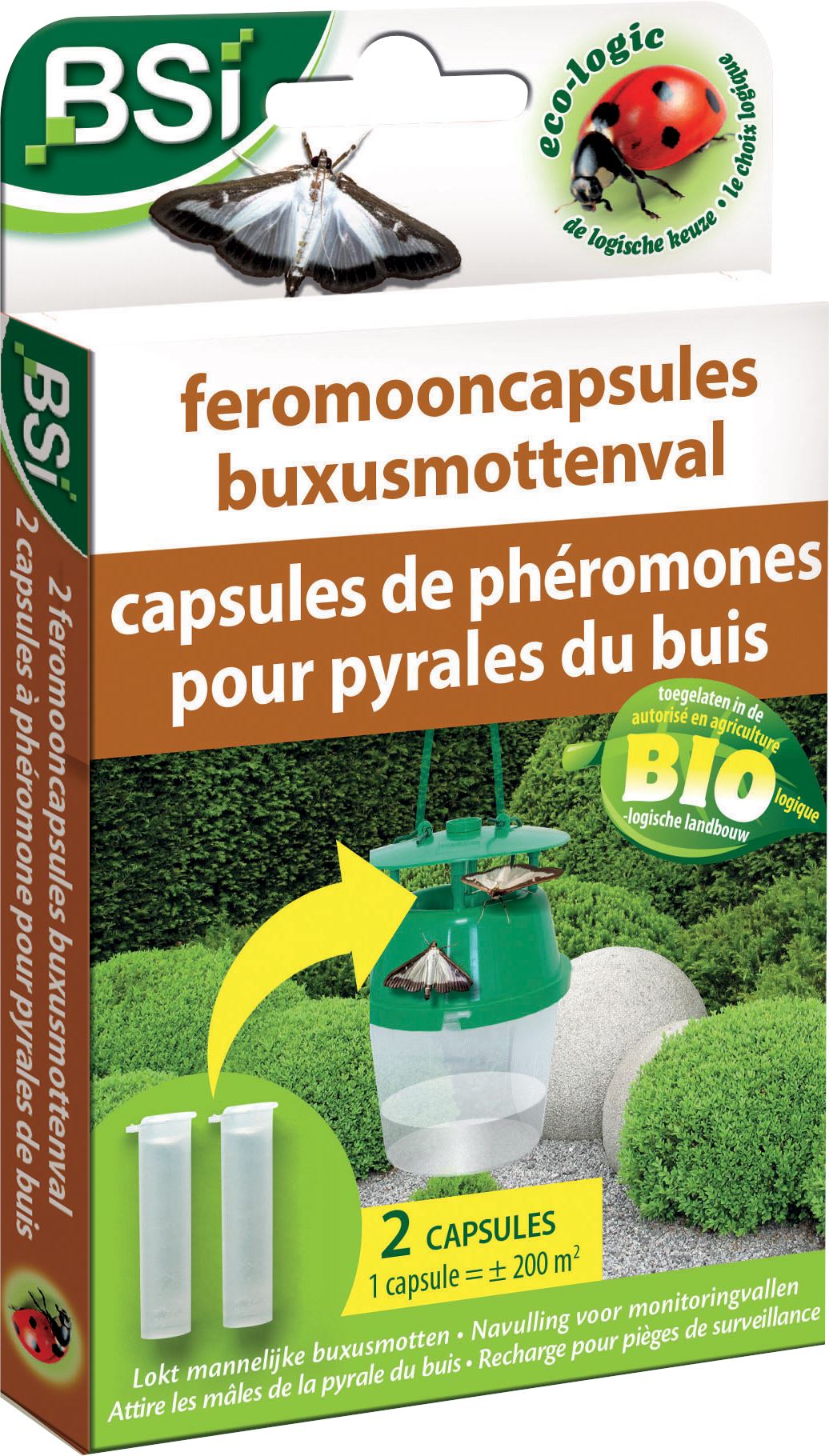 BSI 2 Feromooncapsules voor Buxusmottenvallen - 3 Maanden werkzaam