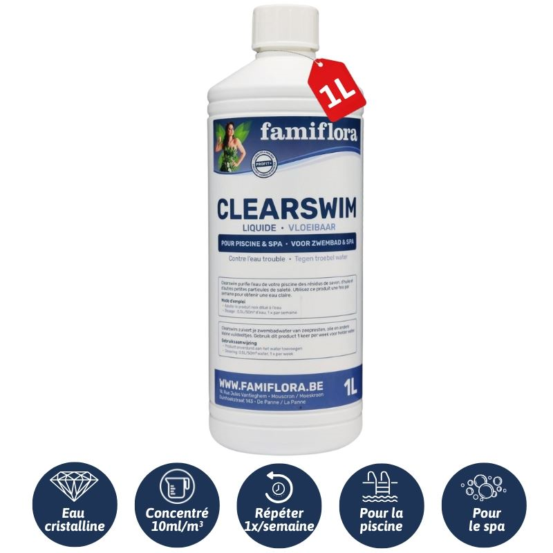 Famiflora Clearswim liquide 1L - contre l'eau trouble !