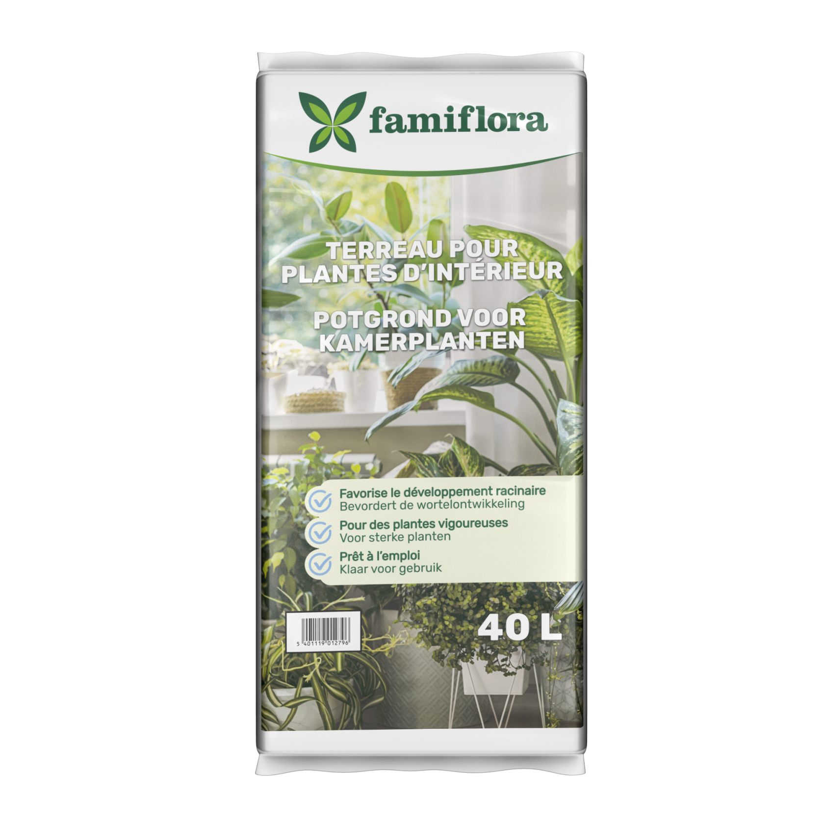 Famiflora Potting Soil Indoor Plants 40L Premium - Rich Nutrient Package - For Indoor Plants - Airy & Carefree