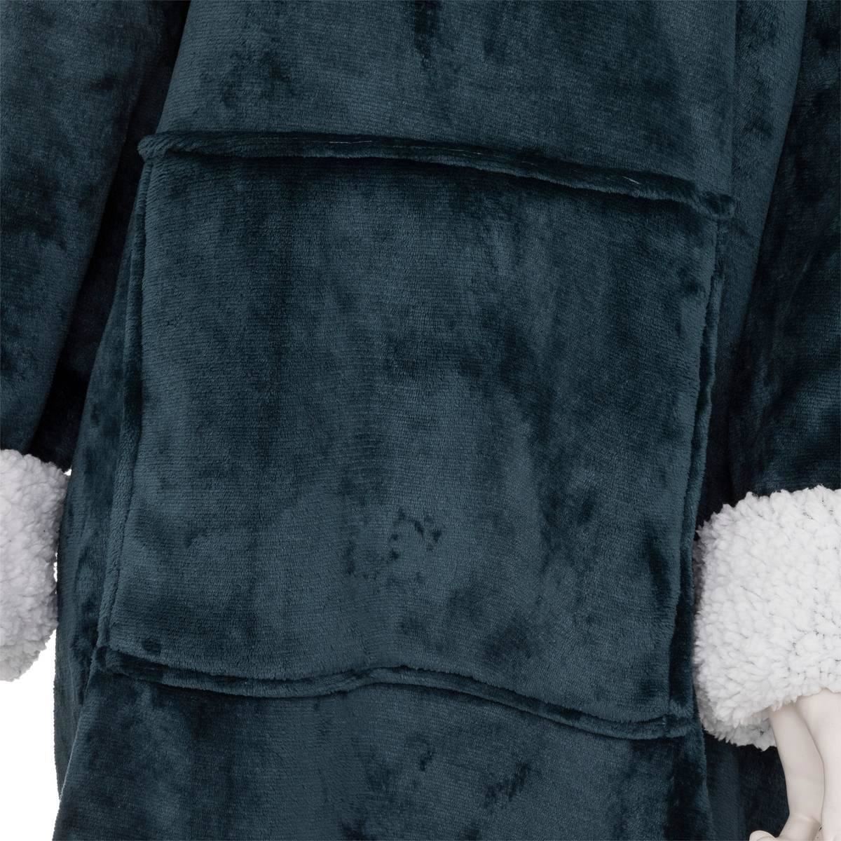 Poncho-plaid-XL-Blauw