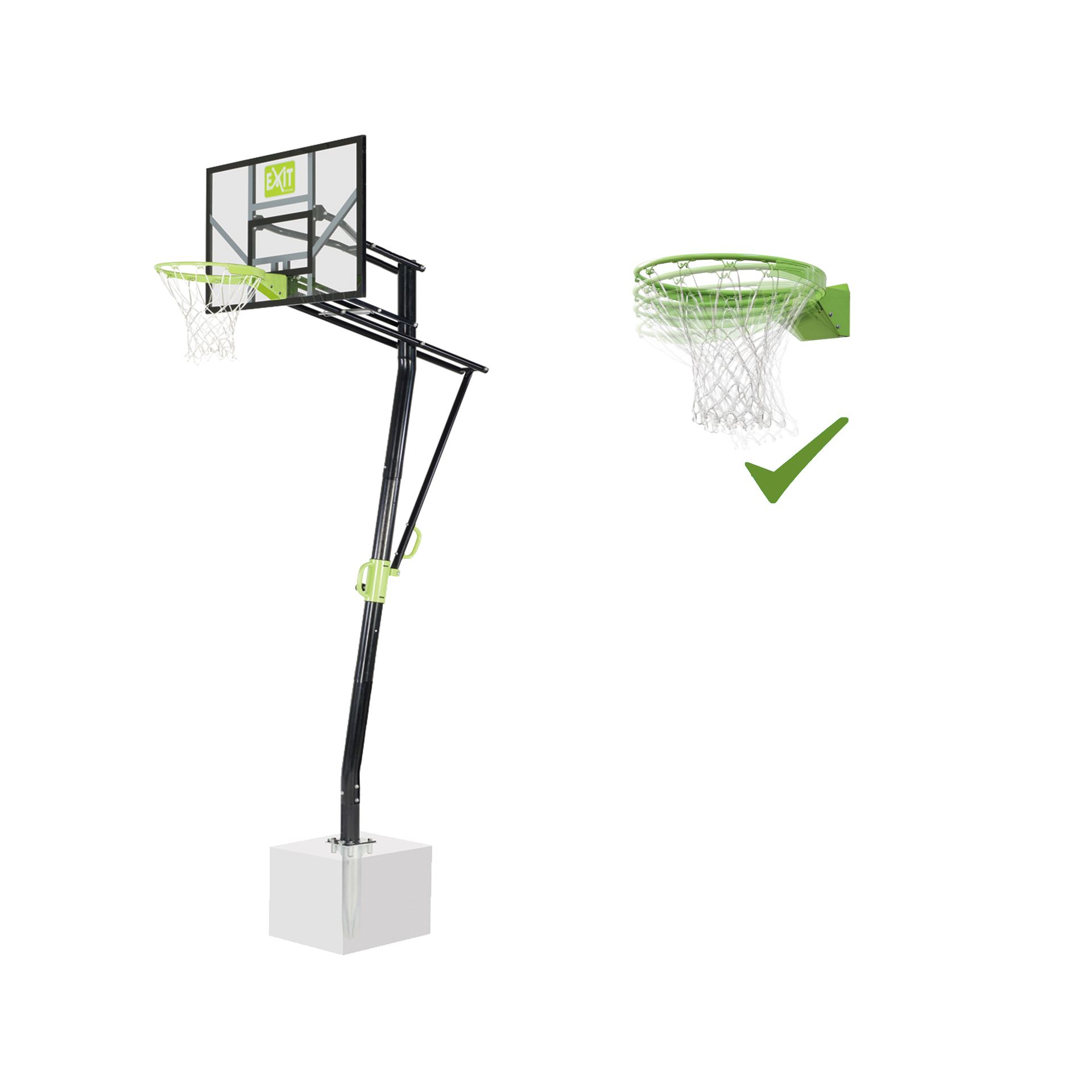 EXIT-Galaxy-basketbalbord-voor-grondmontage-met-dunkring-groen-zwart