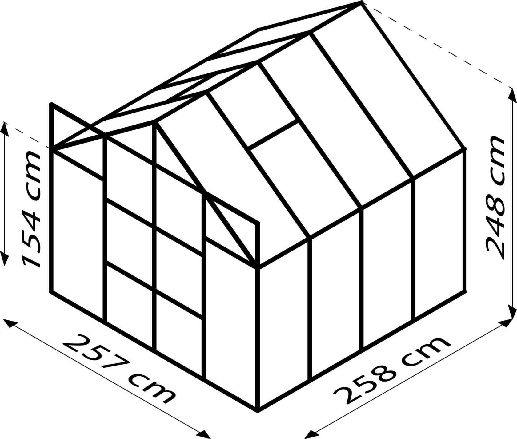 Vitavia Uranus serre - 6,7m² - met 6 mm polycarbonaat - Zwart