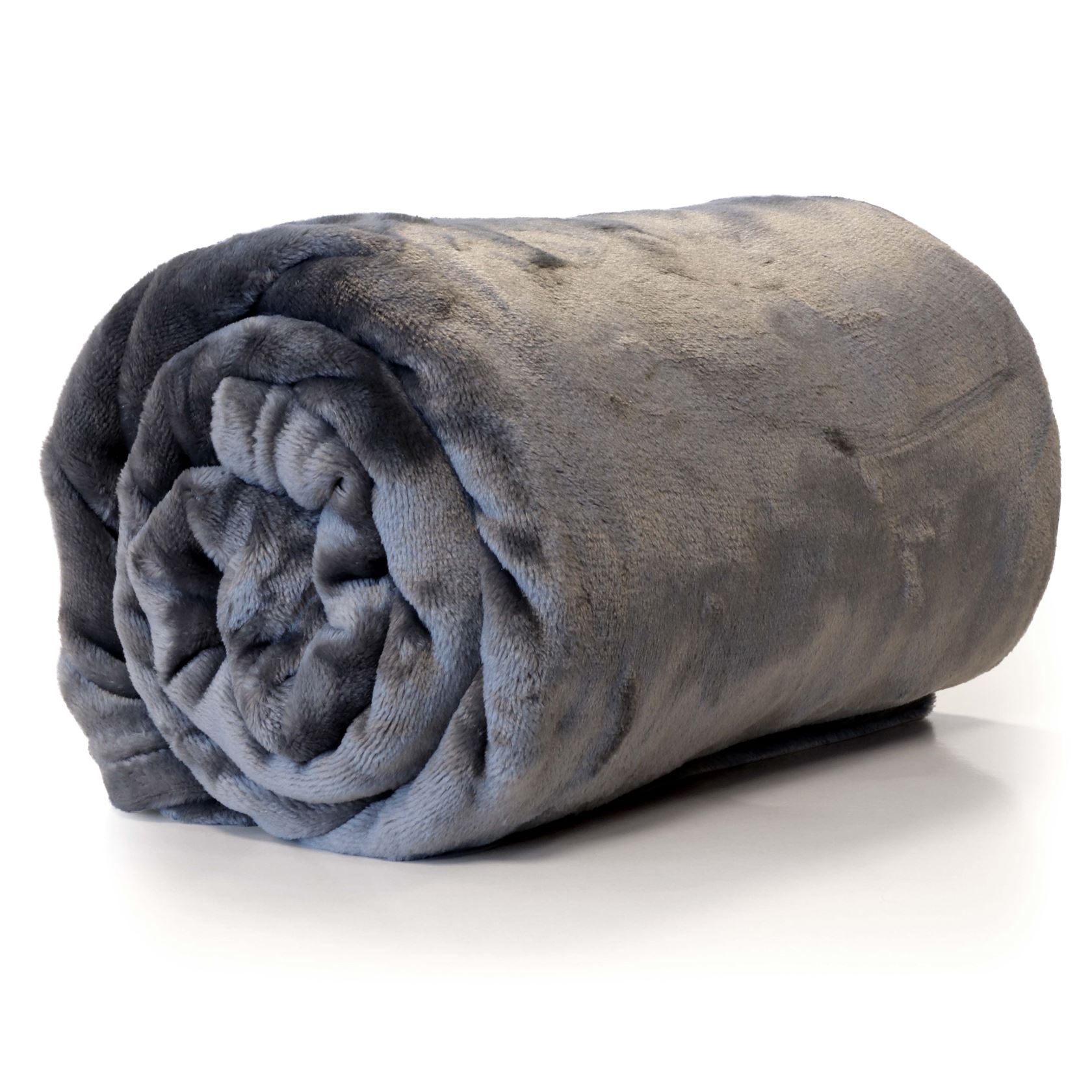 Unique Living fleece plaid 'Enzo' 130x180cm - Donkergrijs