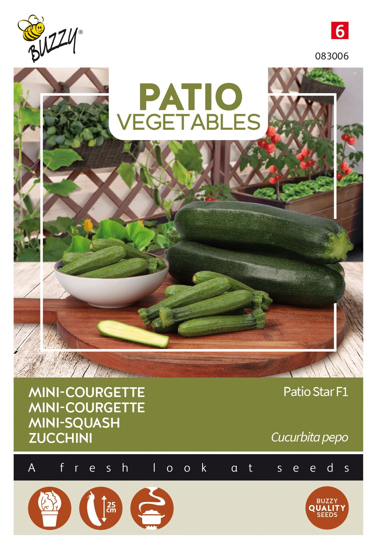 Buzzy® Patio Veggies, Zucchini Patio Star F1