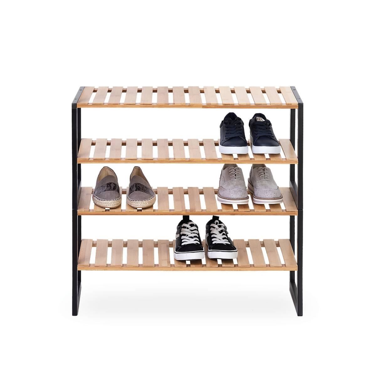 Schoenrek-2-niveau-bambou-70x26x34cm-metaal-hout