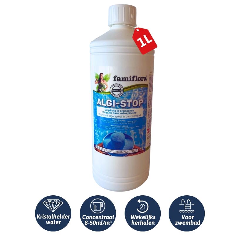 Famiflora Algi-Stop liquid 1L - Against algae growth in the pool!