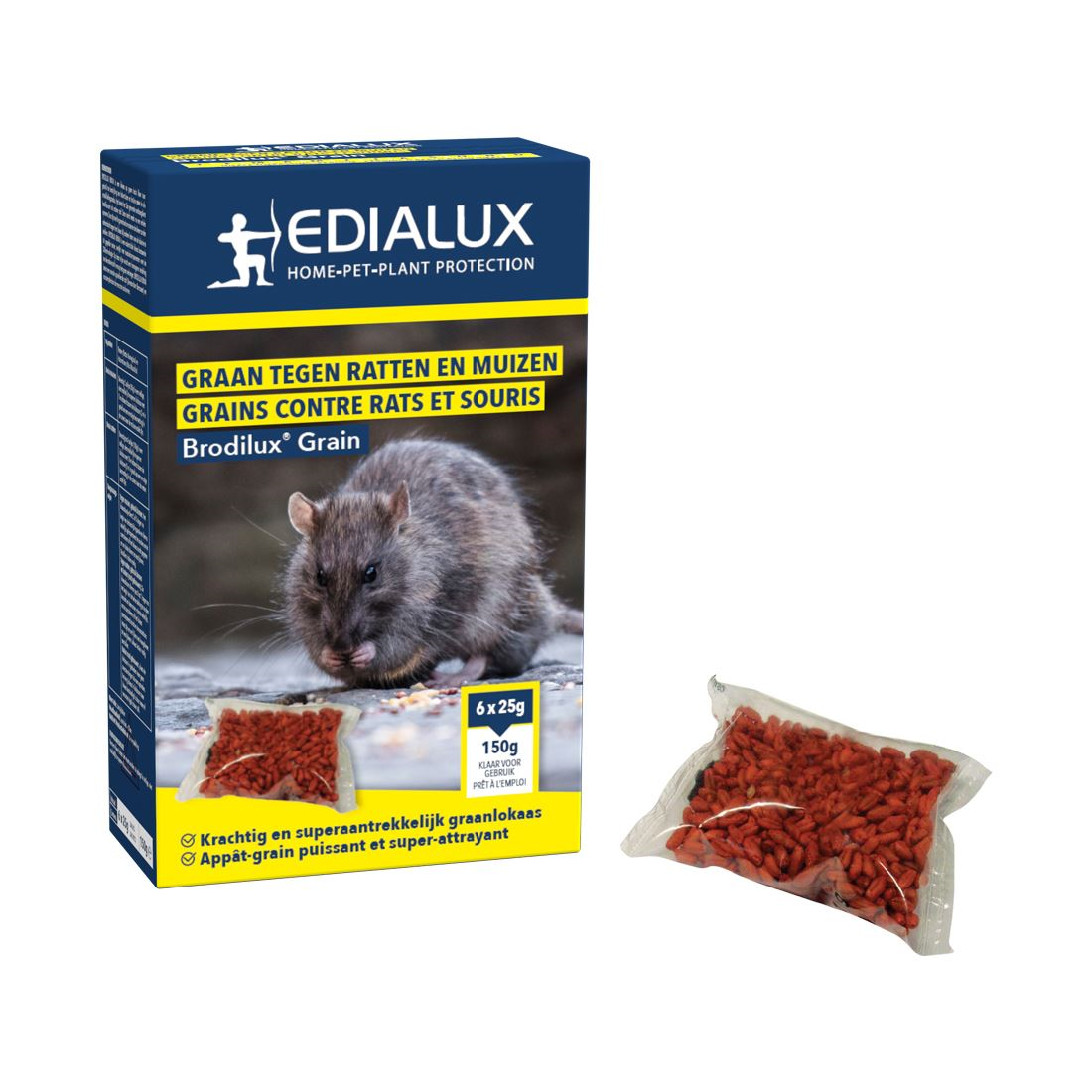 Edialux Brodilux Grain lokaas - 150g - ratten- en muizenvergif