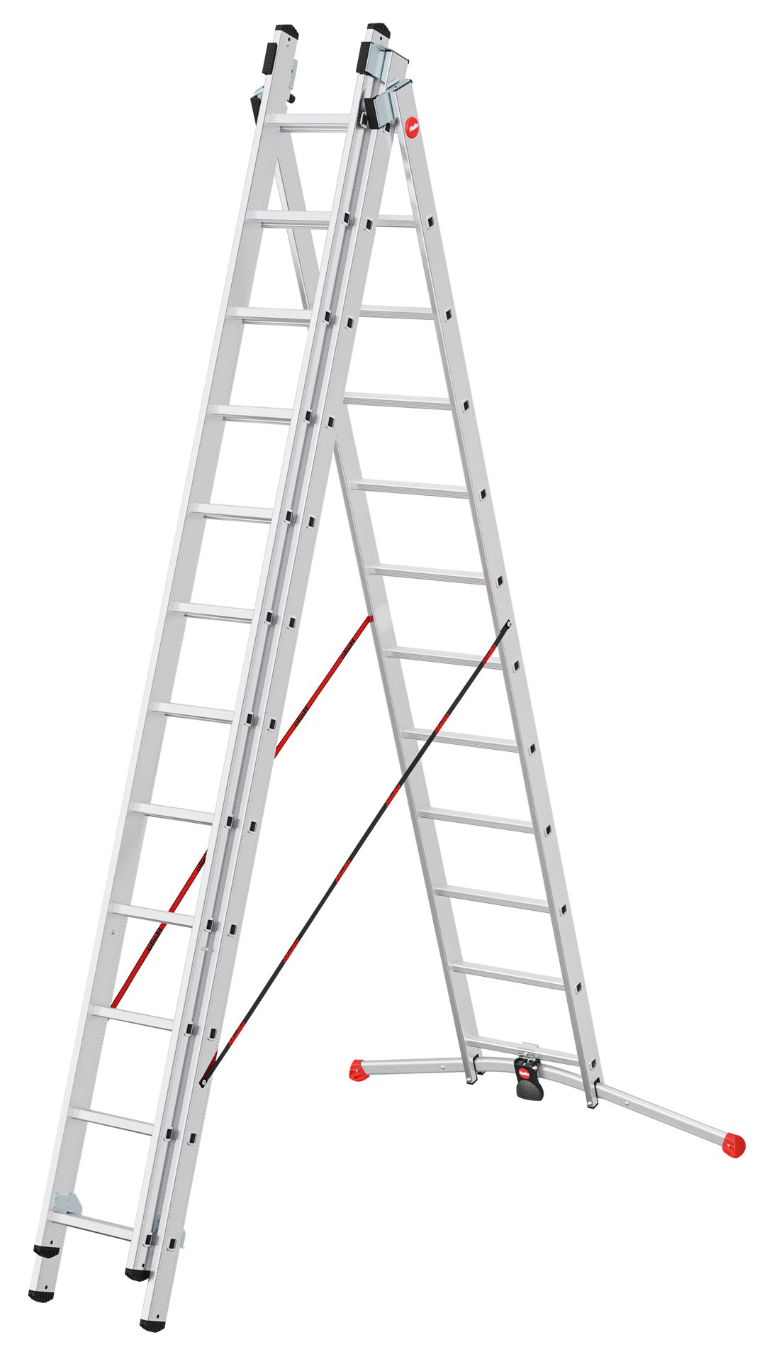 Hailo hailo s100 profilot (5*) aluminium - Ladders - 3-delig S100-profilot-3-x-12-treden