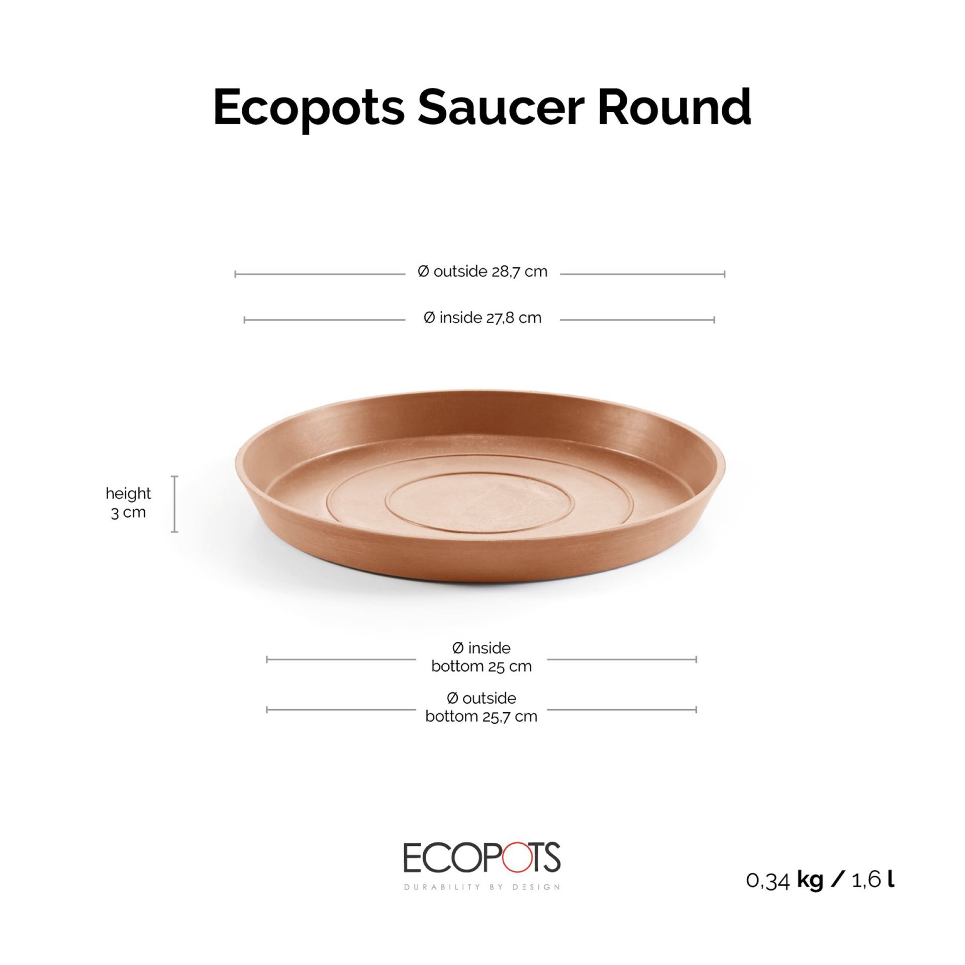 Ecopots-onderschotel-rond-terra-30-cm-H3-cm