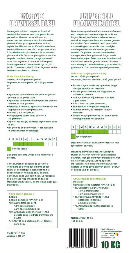 Famiflora fertilizer - blue grain - 10 kg - for 250 m²