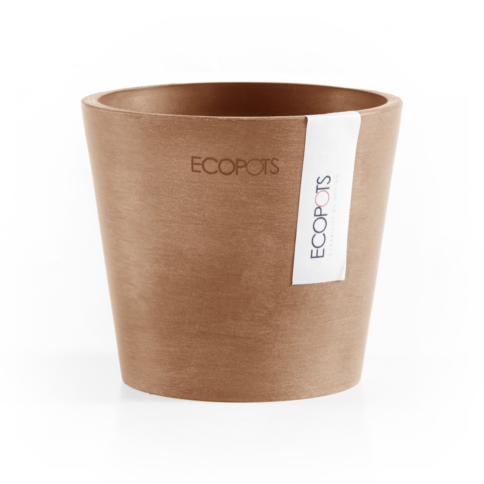 Ecopots Amsterdam 10.5 - Terra - Diamètre 10.5 x H9.2 cm - Pot de fleurs rond en terre cuite