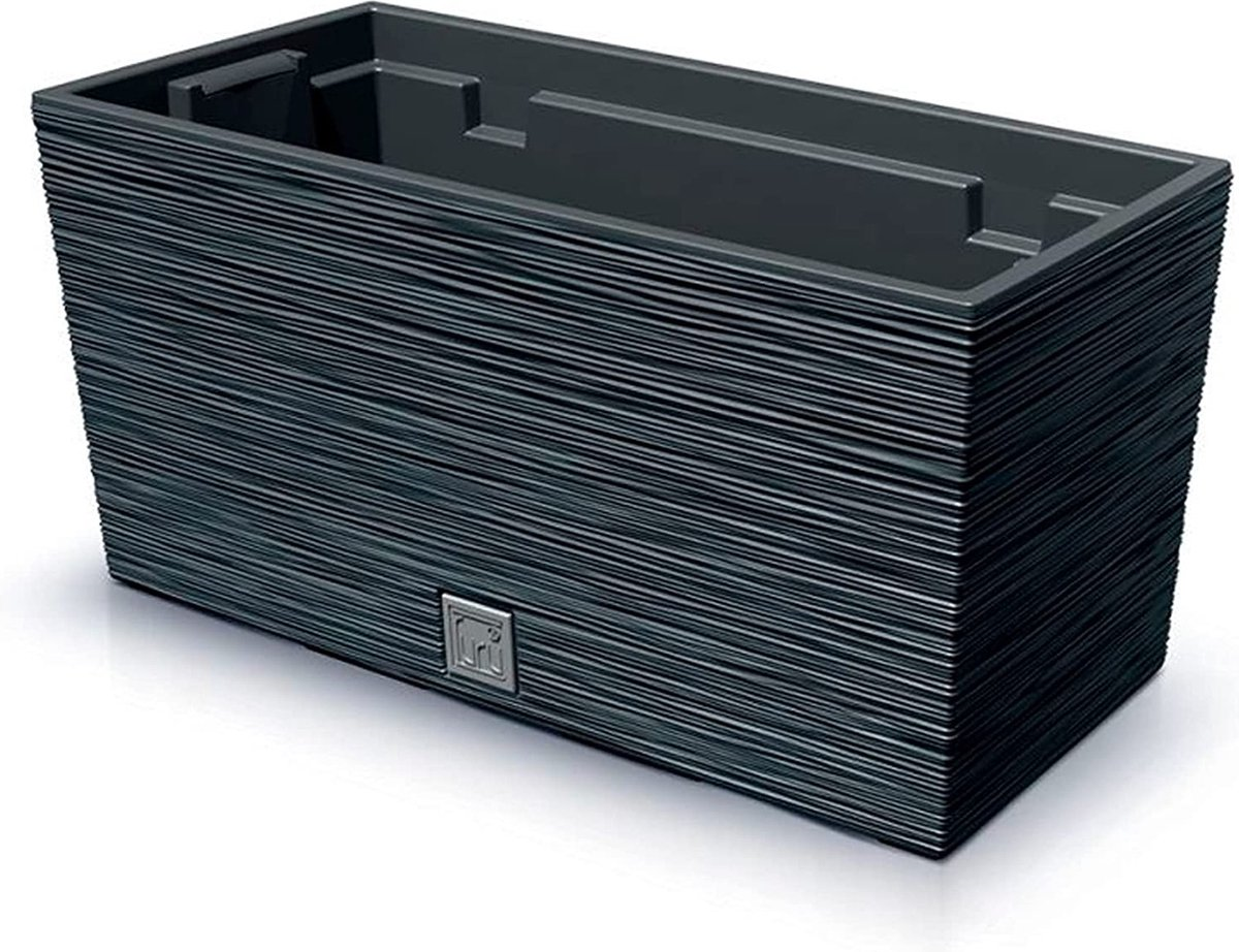 Prosperplast Flower Pot Furu Case with Inset - Anthracite (39.5x18.5x19.5 cm)