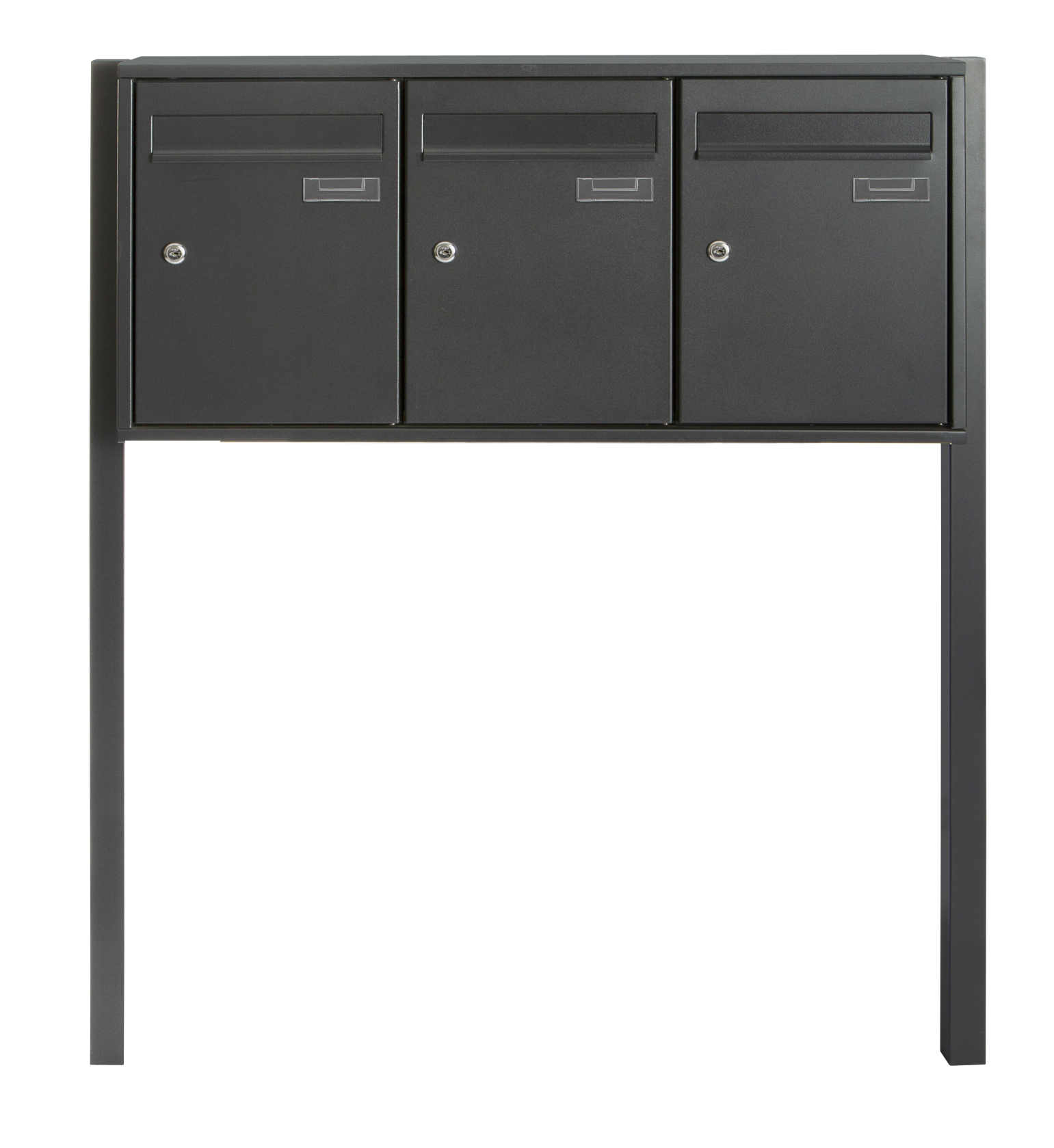Practo Garden meervoudige brievenbussen mat zwart - Muurbevestiging - 16,3x84,4x40,3cm - RAL 7021 MAT