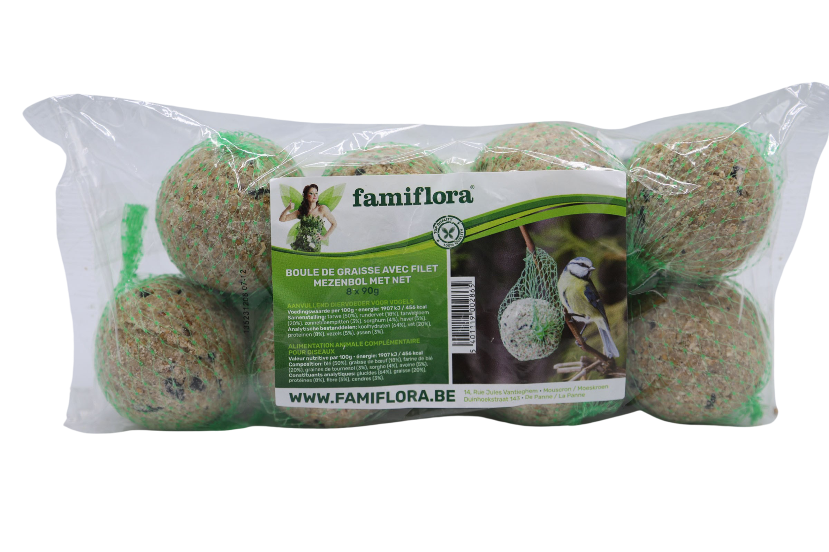 Famiflora Set of 8 suet balls with net - 8x90g