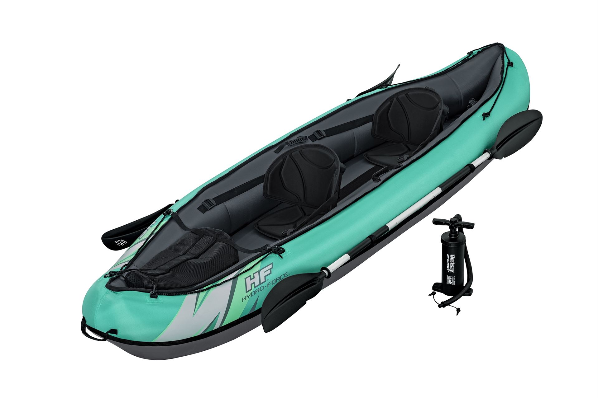 Bestway inflatable kayak 'Hydro-Force Ventura Elite X2' - 2 people -  accessories included Includes adjustable seats, 2 aluminum paddles, storage  bag, hand pump & repair kit