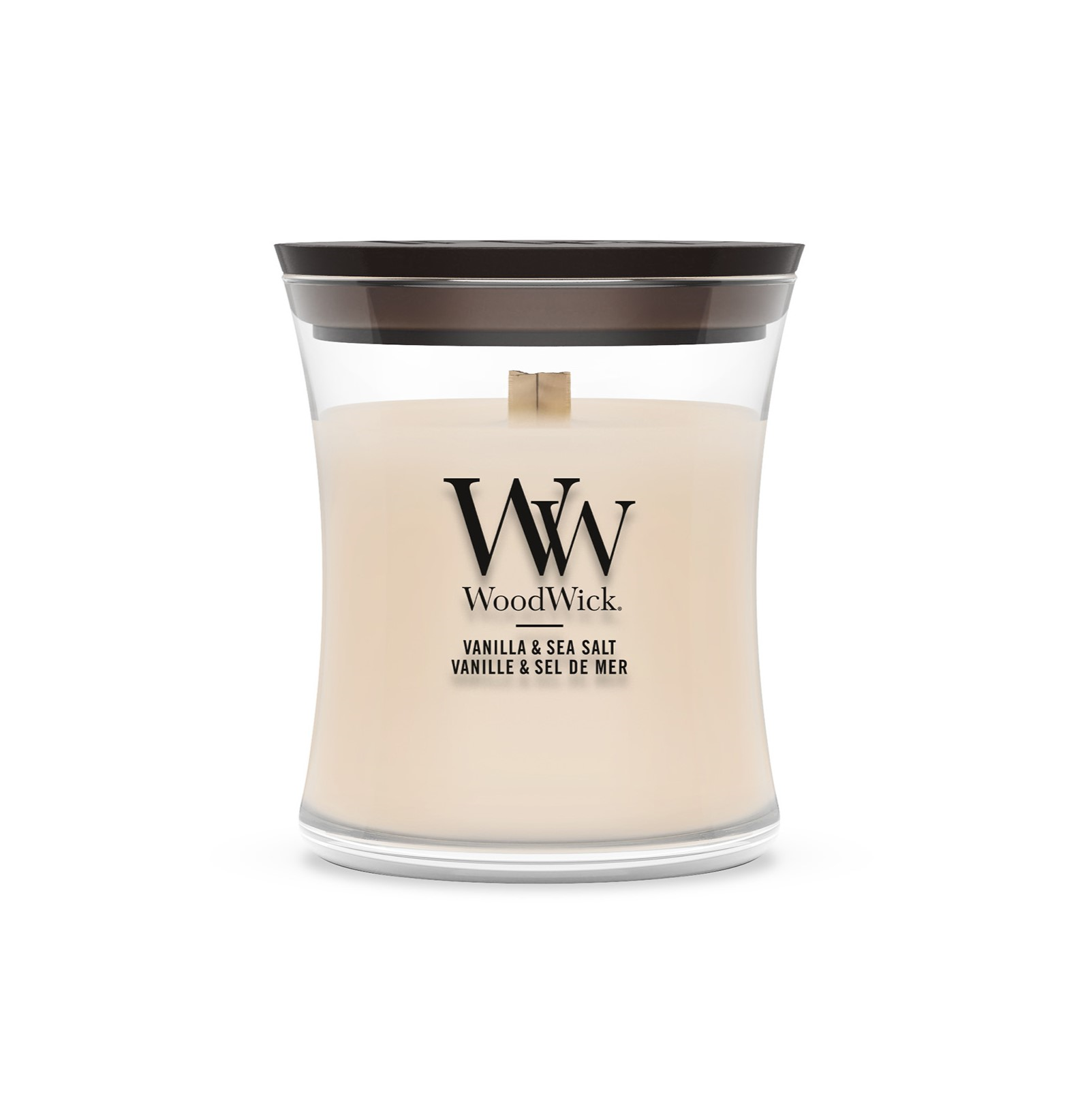 WoodWick geurkaars - Mini Hourglass - Vanilla & Sea Salt