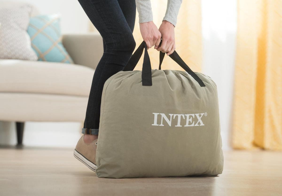 Intex Airbed Twin Pillow Rest Raised Deluxe - 191x99x42 cm - With built-in pump and travel bag