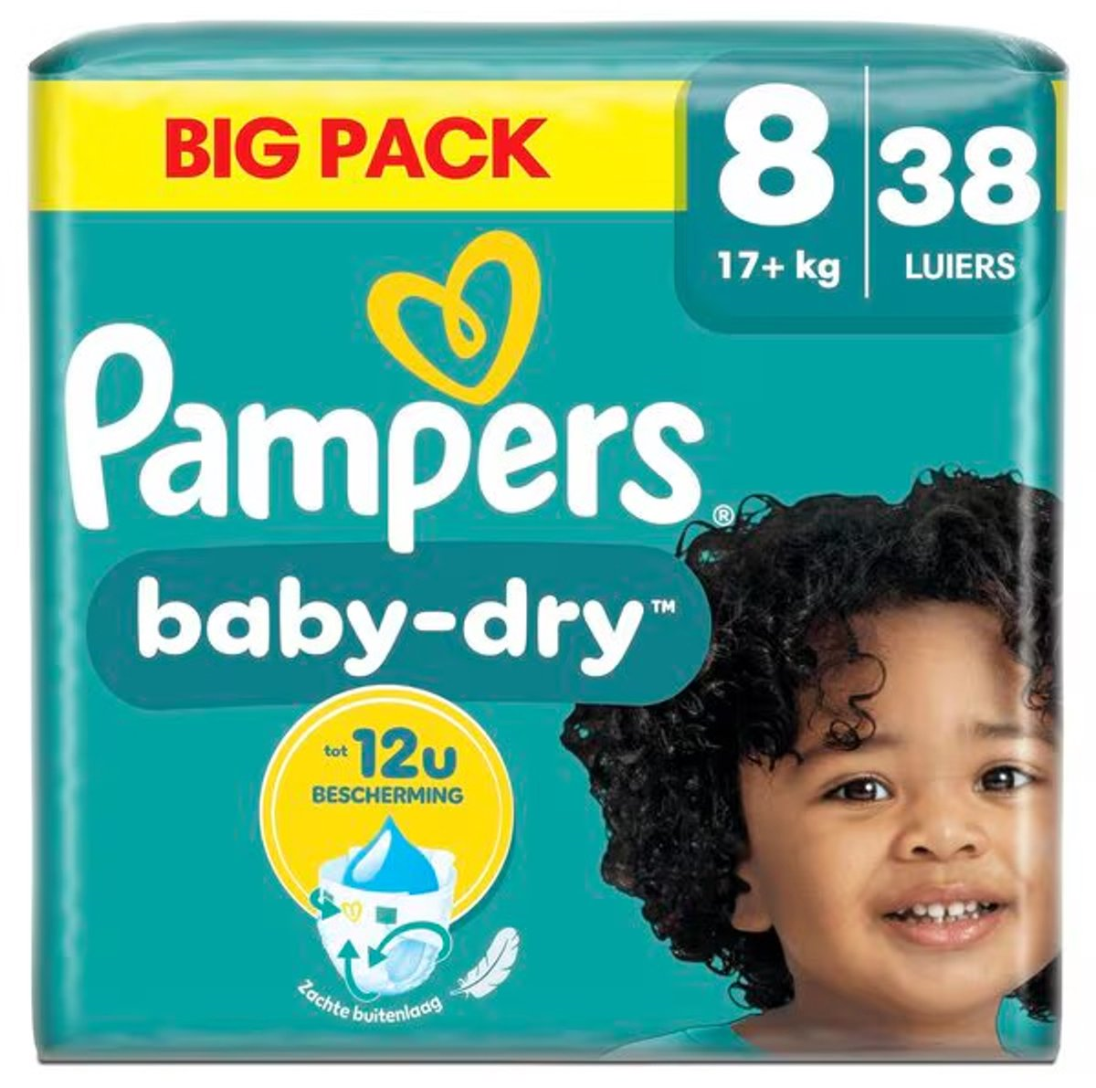 Pampers Baby-Dry Diapers - Size 8 - 38 diapers (17+ kg)