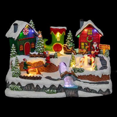 Kerstdorp-Elf-met-Kerstman-13L