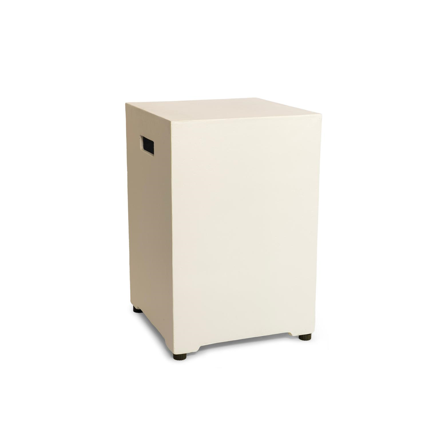 Happy Cocooning Enclosure Square Side Table - Oyster Beige - 40 x 40 x 55 cm - Composite