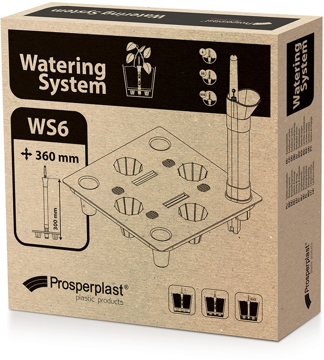Prosperplast WS6 Vierkant Irrigatiesysteem - Zwart - Voor maat 400