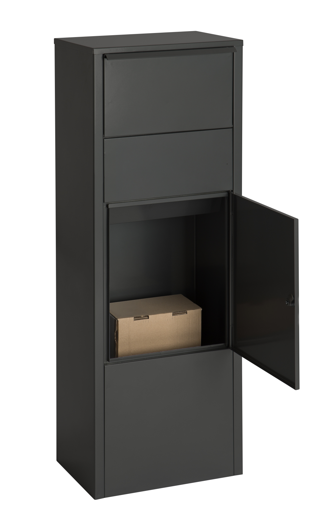 Practo Boîte postale de jardin Hanover avec serrure à combinaison - Noir mat - 39 x 27 x 105 cm