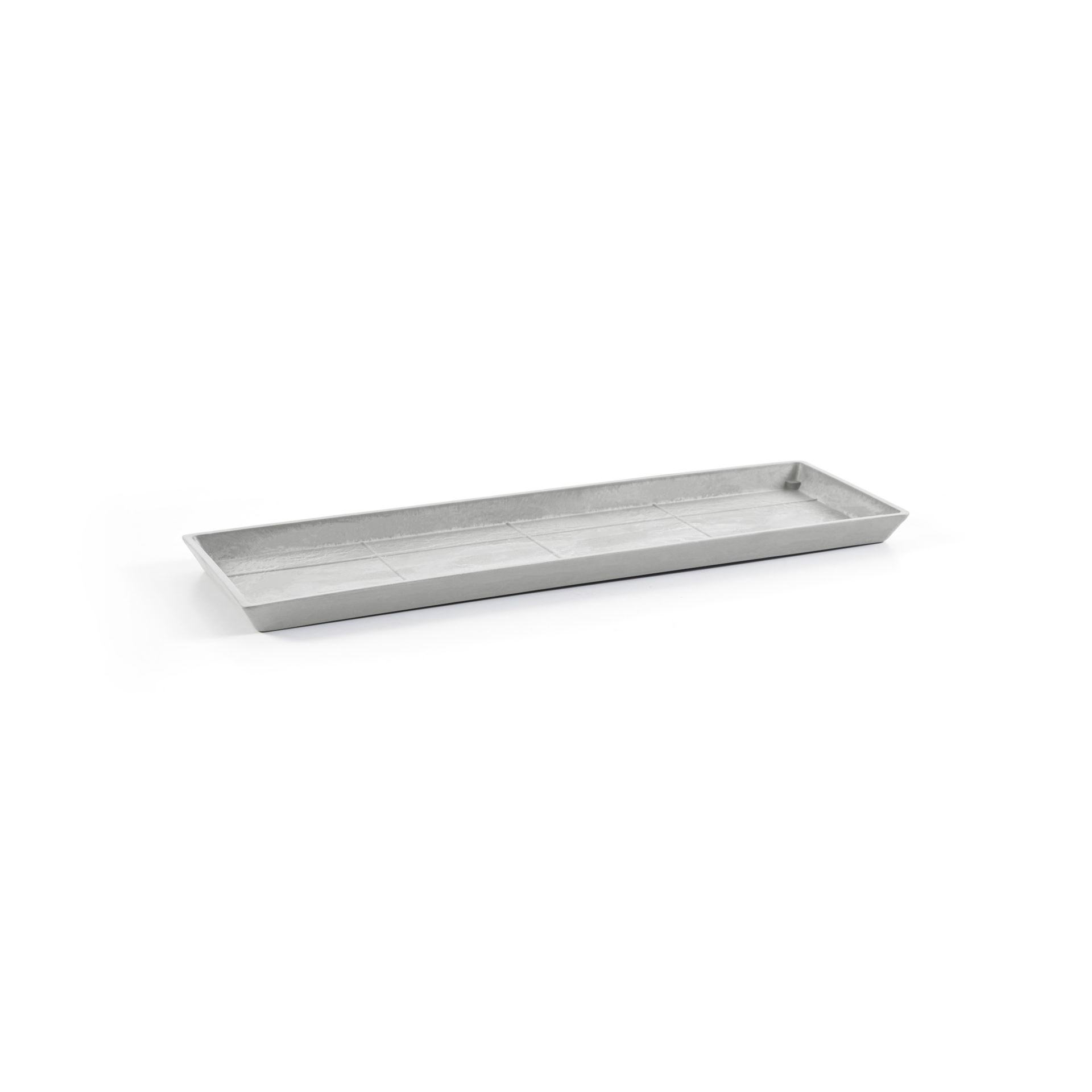 Ecopots Soucoupe Rectangulaire - Blanc Gris - 47.3 x 19 x H2.6 cm - Soucoupe rectangulaire blanc-gris avec réservoir d'eau