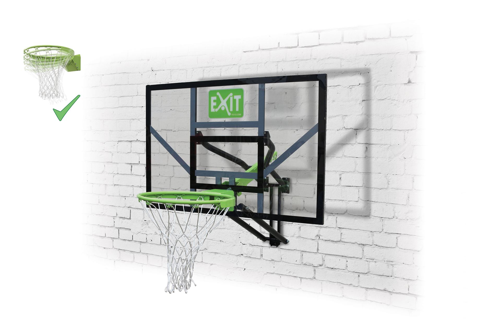 EXIT-Galaxy-basketbalbord-voor-muurmontage-met-dunkring-groen-zwart