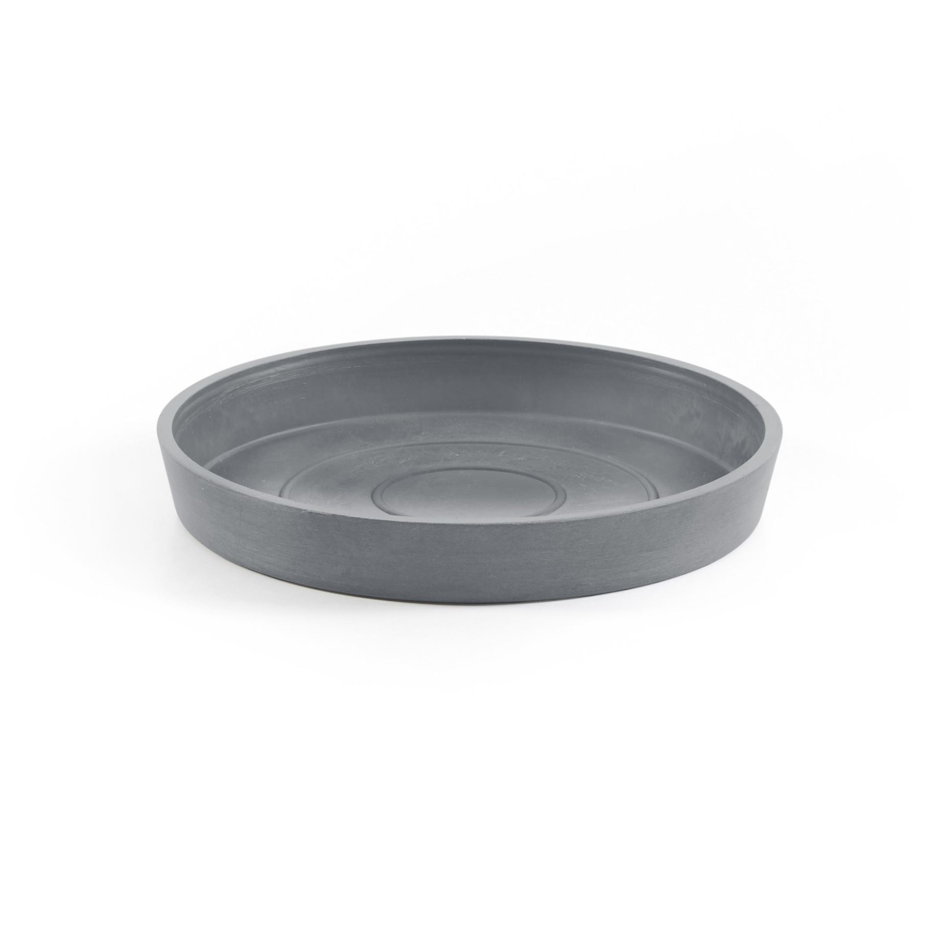 Ecopots Soucoupe Ronde - Bleu Gris - Ø15 x H2,5 cm - Soucoupe ronde bleu-gris avec réservoir d'eau