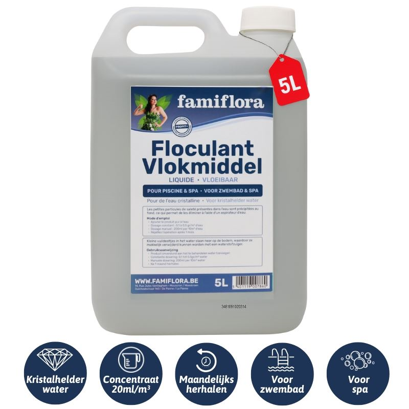 Famiflora Flocculant liquid 5L - liquid flocculant for crystal clear water!
