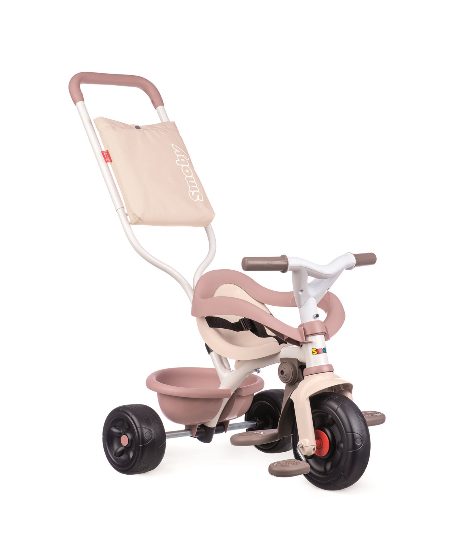 Smoby Tricycle Fun Comfort Tricycle with push bar Pink Let your little sprout discover the world while riding