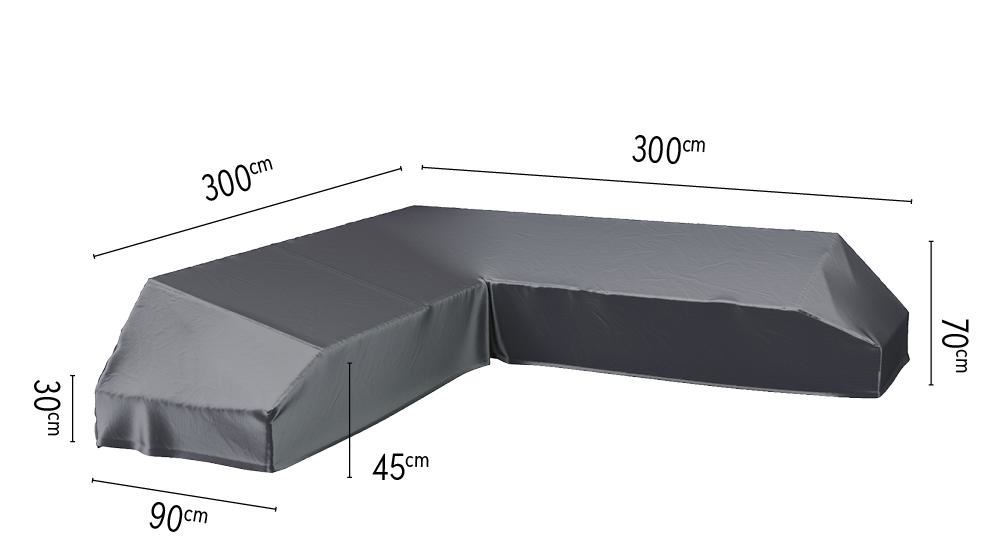 Platinum Aerocover housse pour ensemble de salon à plate-forme - Housse respirante pour ensemble de salon à plate-forme 300 x 300 x 90 x H30/45/70cm