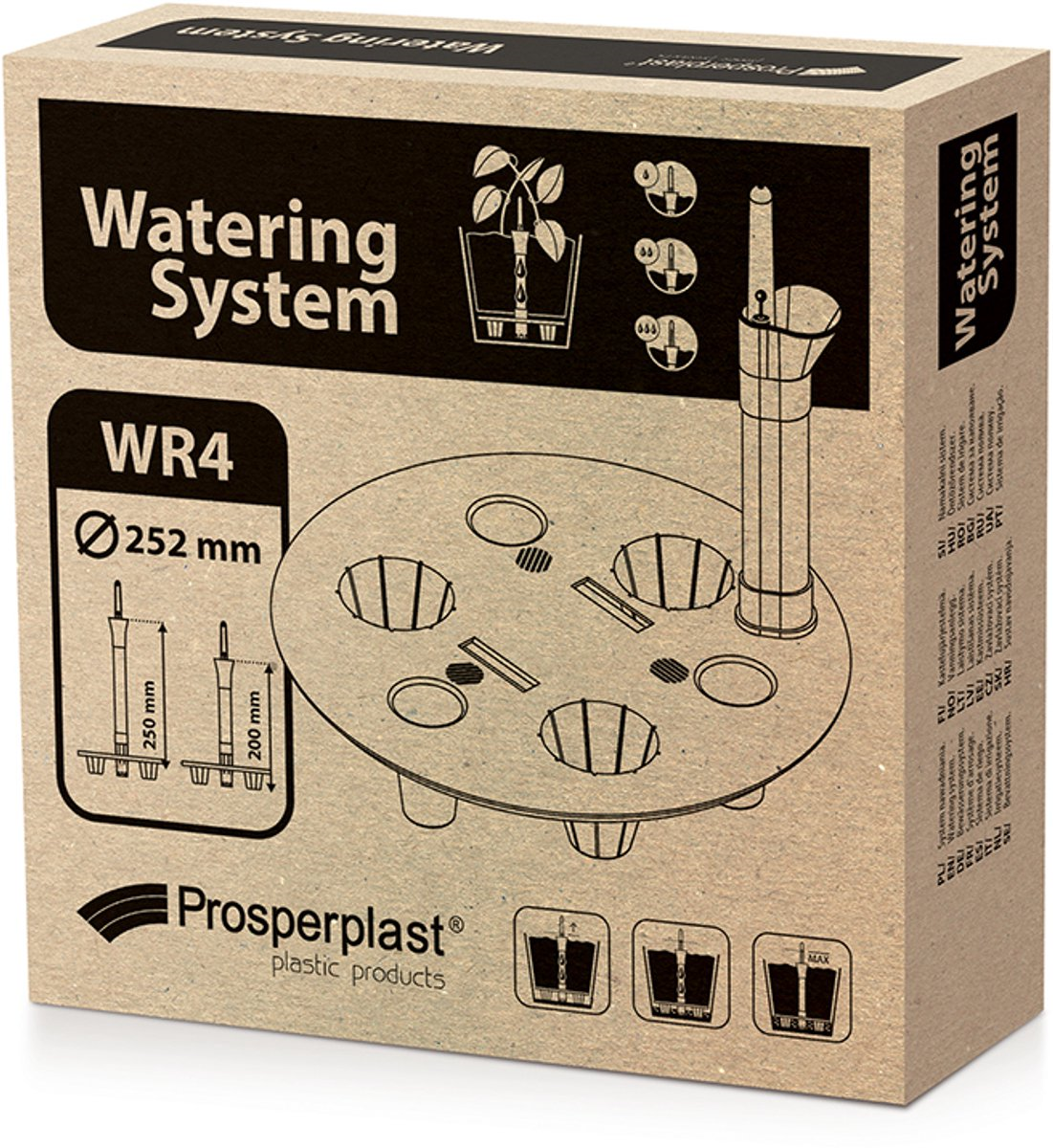 Prosperplast WR4 Watering System Round - Ø 25,2 cm - Black - For flower pots