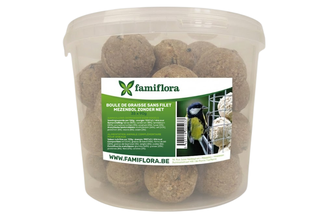 Famiflora Suet ball / Fat ball for birds - Without net - 35 pieces