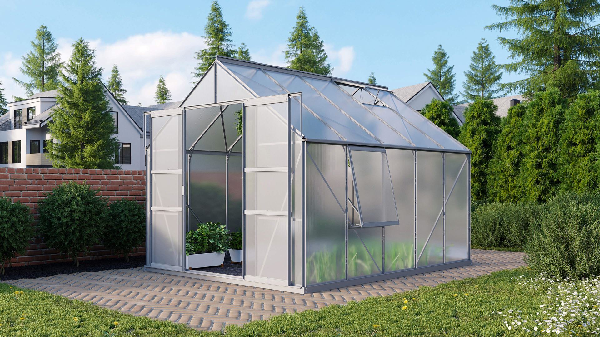 Meridian-2-8300-HKP4mm-Polycarbonaat-serre-Vrijstaand-B254-4-x-L316-6-x-H231-8-cm