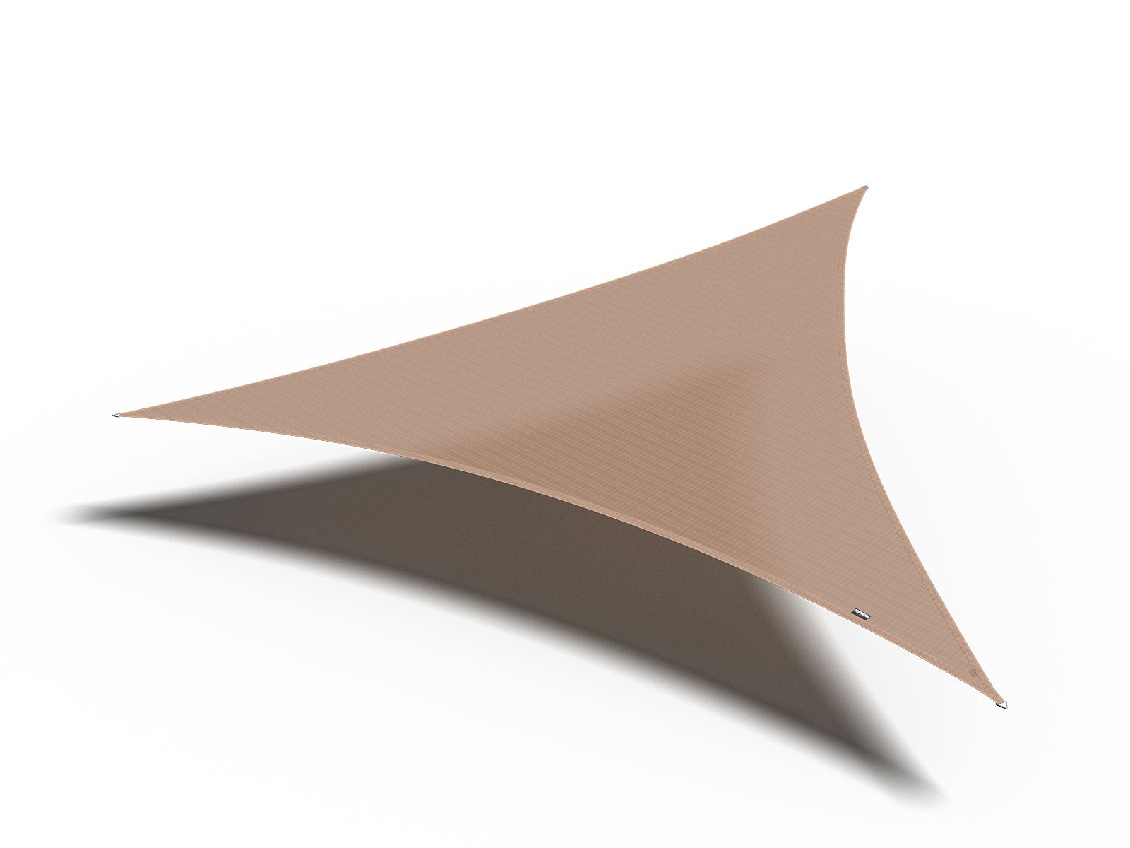 Platinum schaduwdoek Coolfit L360 x B360 x H360 cm - Zandkleurige driehoekig schaduwdoek - HDPE 285 gr/m²