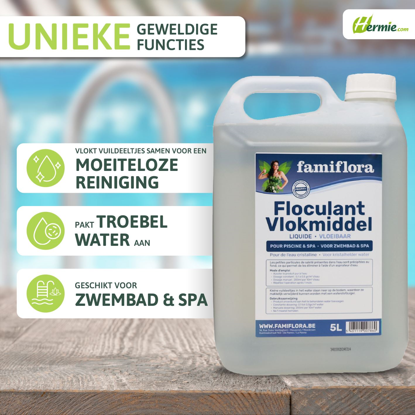 Famiflora Flocculant liquid 5L - liquid flocculant for crystal clear water!