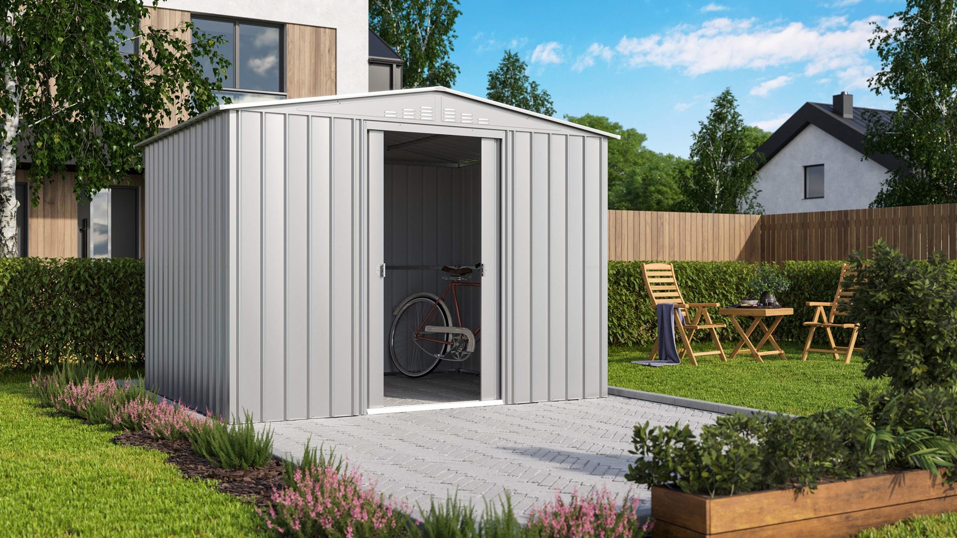 Tuinberging-Tower-108-zilver-metallic-Tuinberging-metaal-B295-x-L237-x-H225-cm