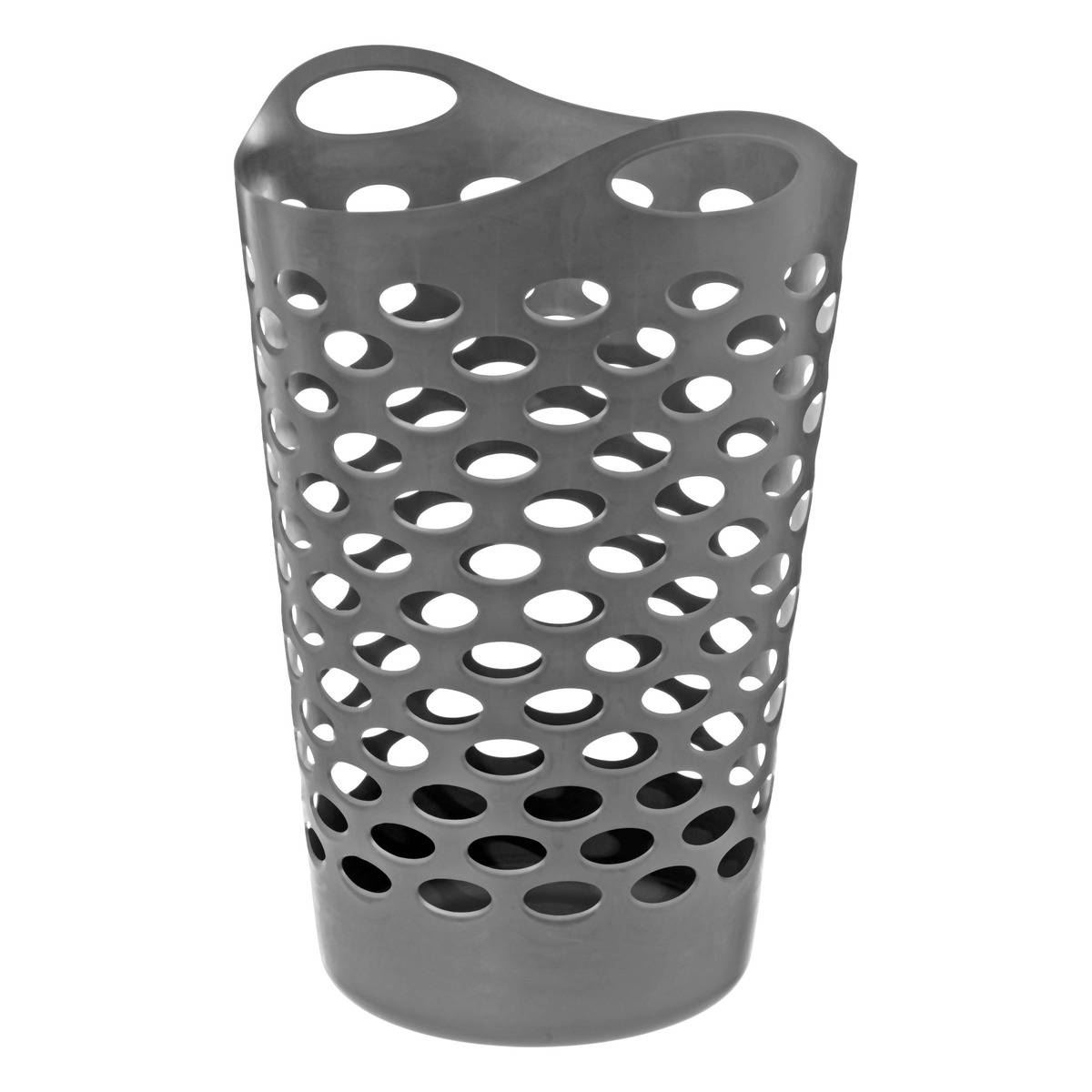 5Five Flexibele Wasmand/Opbergmand - Rond - Grijs - 60 liter - Ø41 x H66 cm