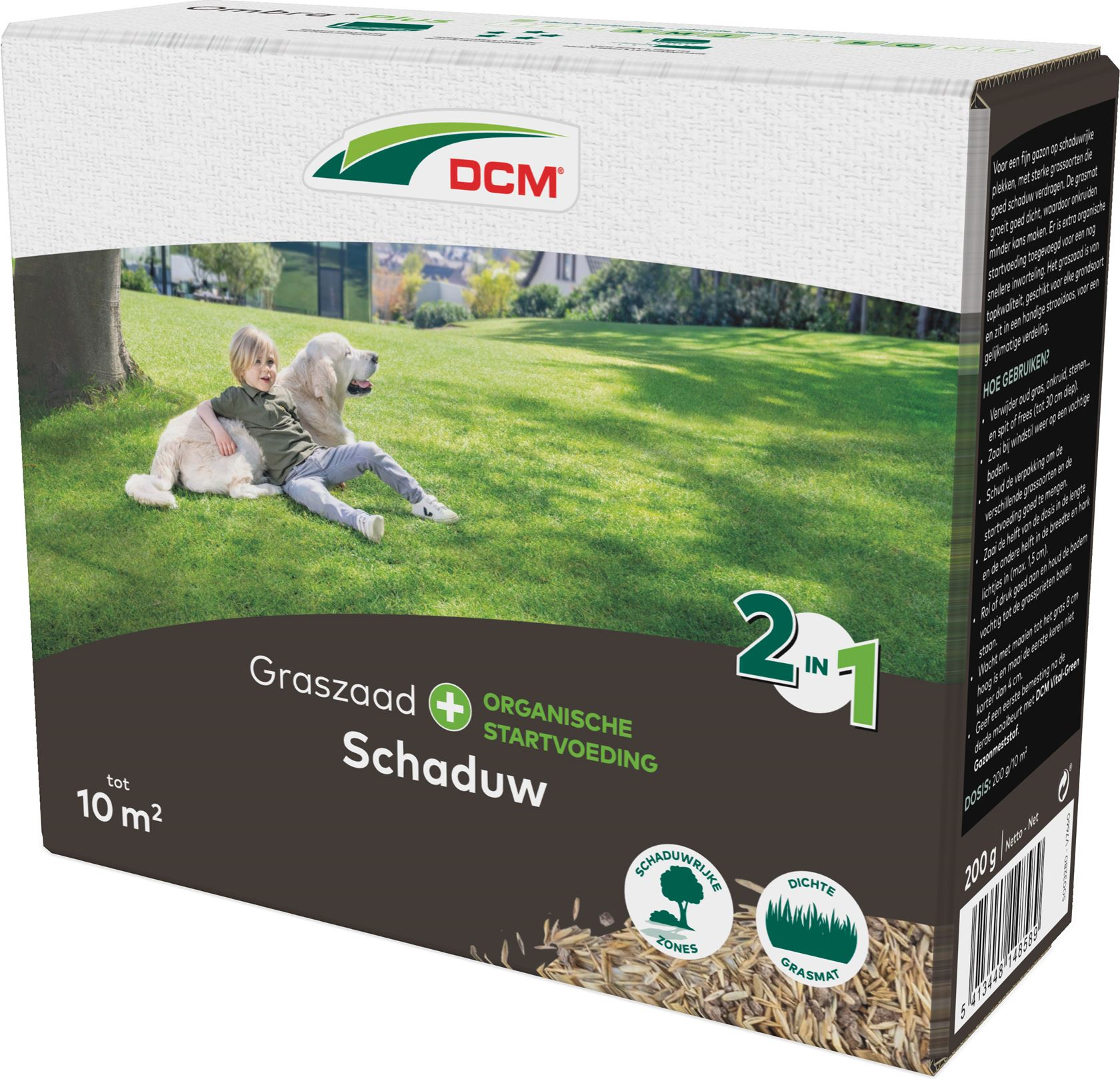 DCM graszaad 200g tot 10m² - 2-in-1 Schaduw Plus incl. organische startvoeding - schaduwrijke plekken