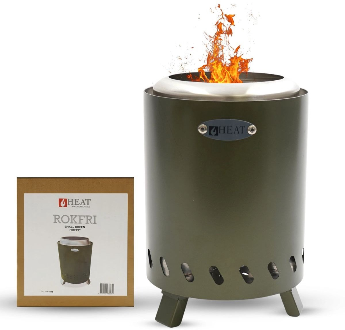 HEAT Smokeless Fire Pit Smokfri Small - Green - 16x16x20 cm