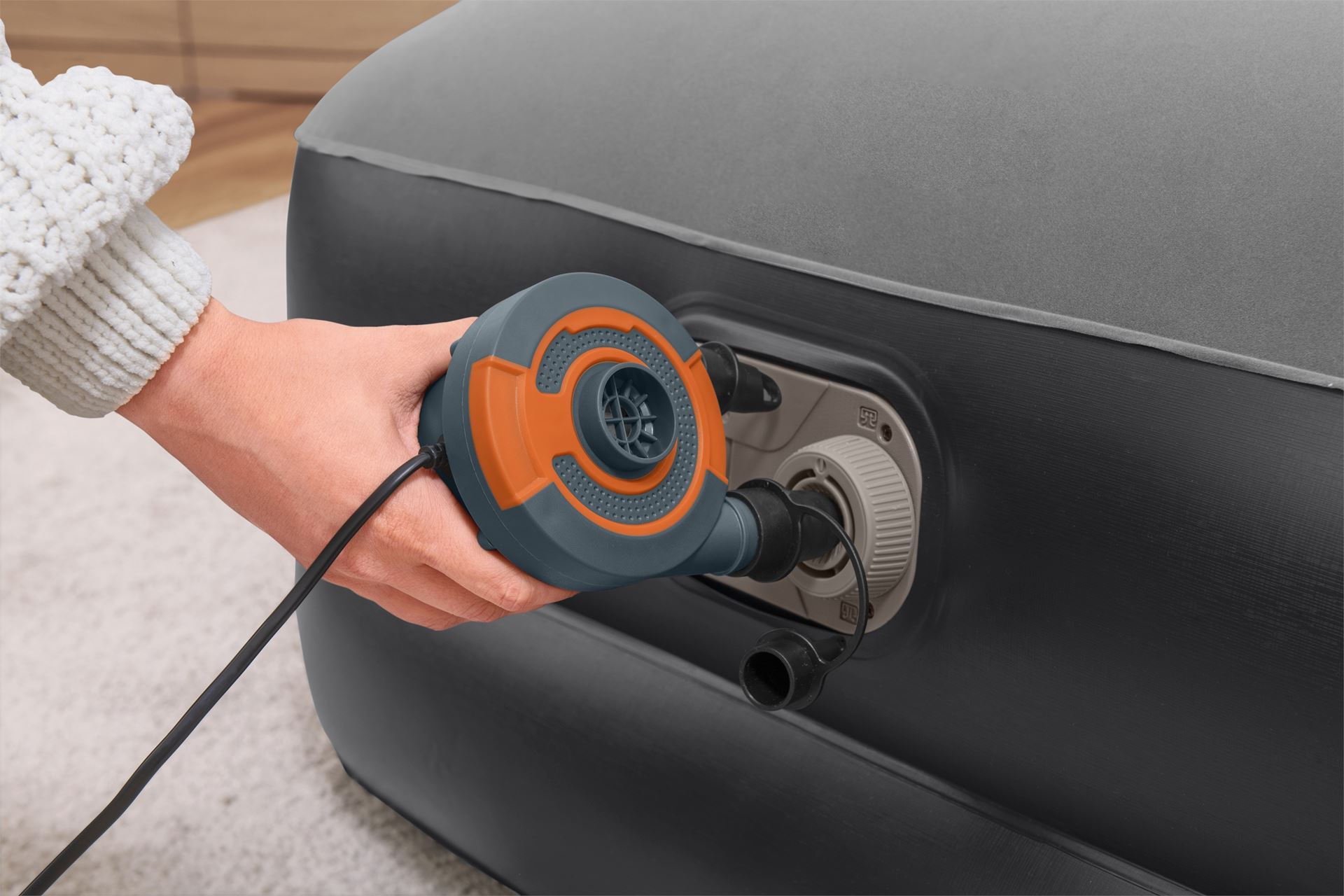 Bestway-1-91m-x-97cm-x-46cm-Tritech-Air-Mattress-Twin-Built-in-AC-pump