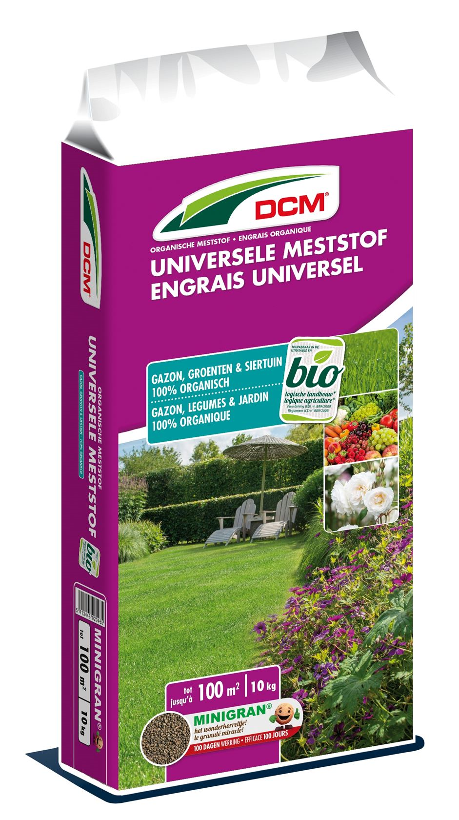 Engrais DCM pour gazon, légumes et plantes ornementales 10 kg pour 100 m² - organique