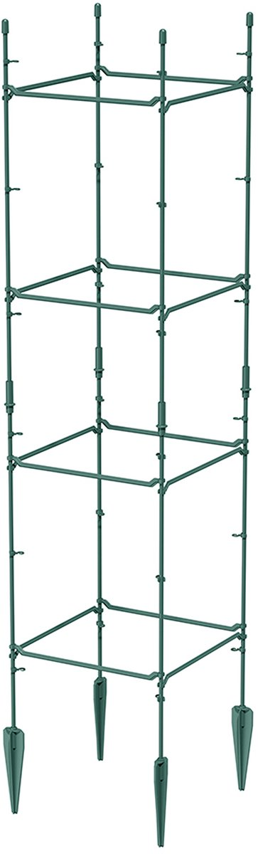 Prosperplast Plantensteun Floo Supports - Vierkant Groen (29x29x120 cm)