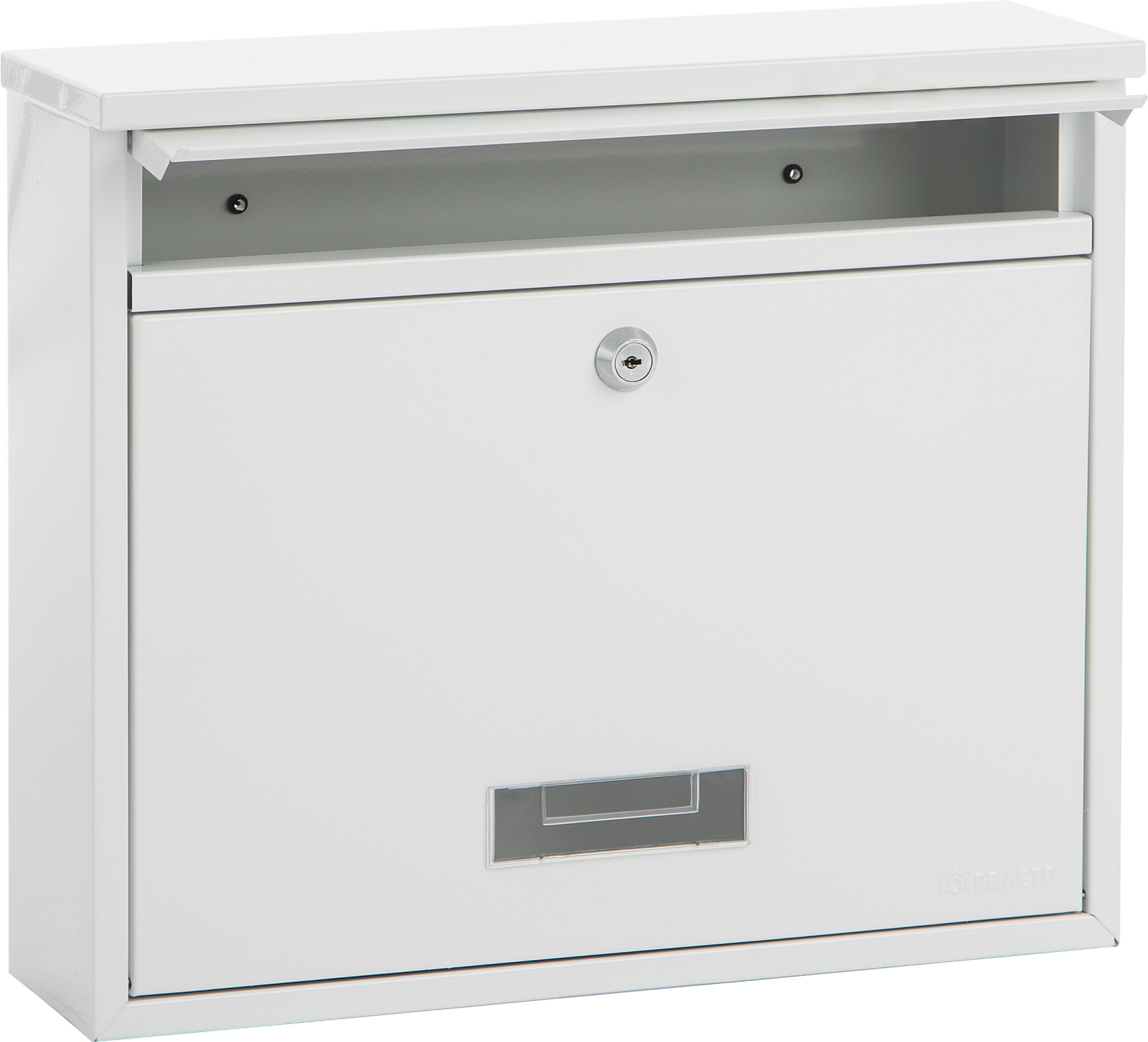 Practo Garden oxford wit wit - Brievenbus in gelakt staal - 10x36x31cm