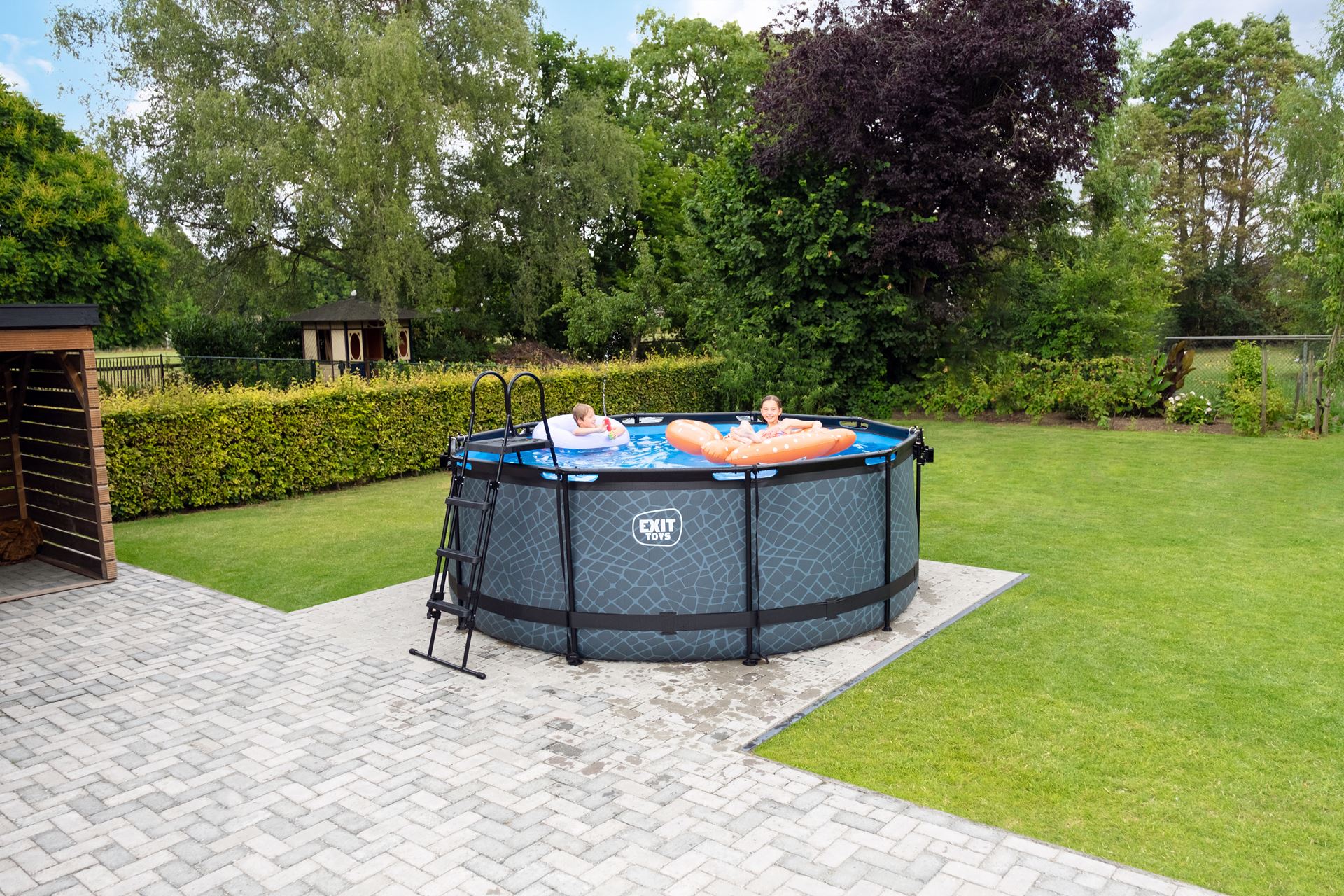 EXIT-Stone-zwembad-360x122cm-met-filterpomp-grijs