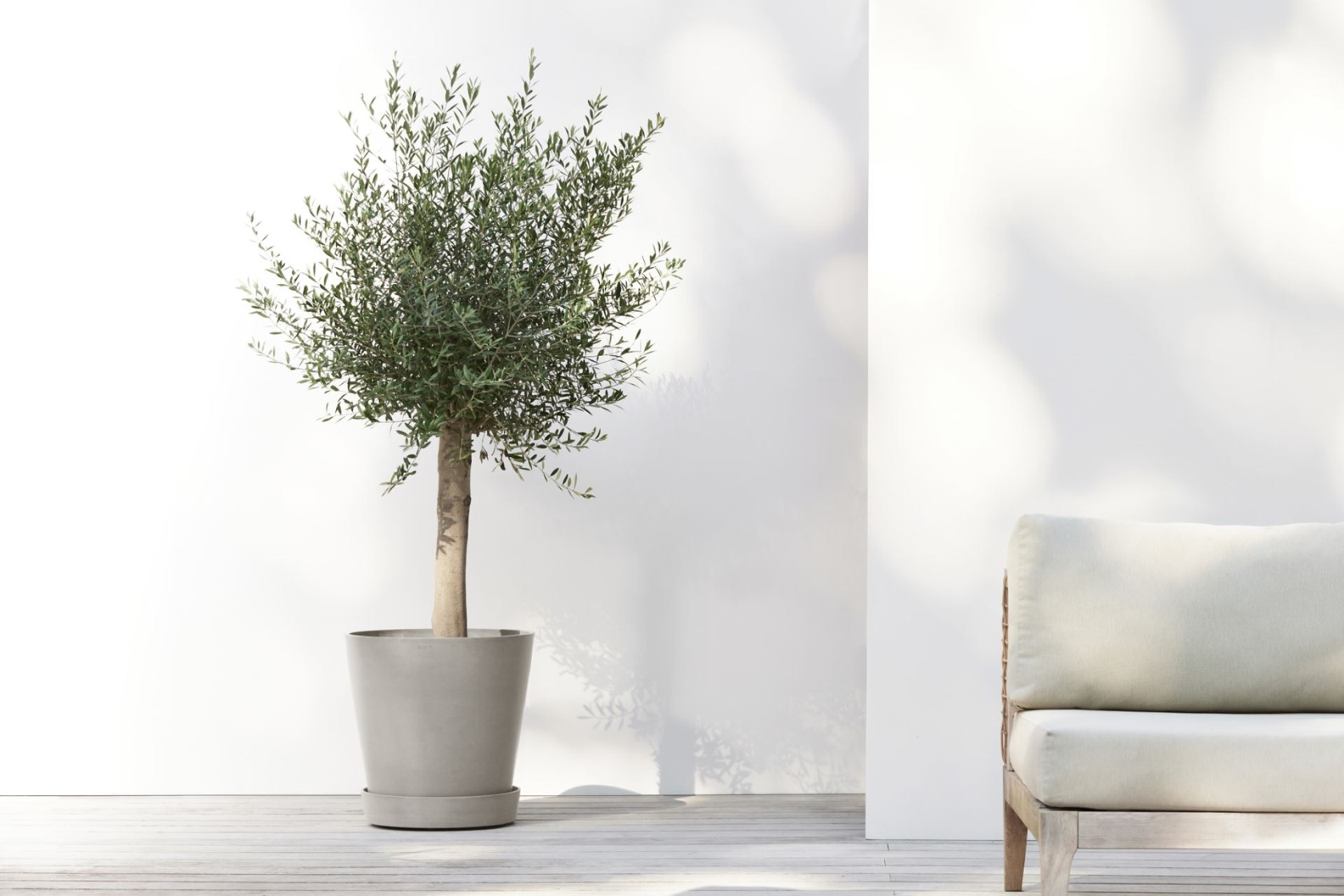 Ecopots onderschotel op wielen - Rond - Taupe - Diameter 41,6 x H9 cm