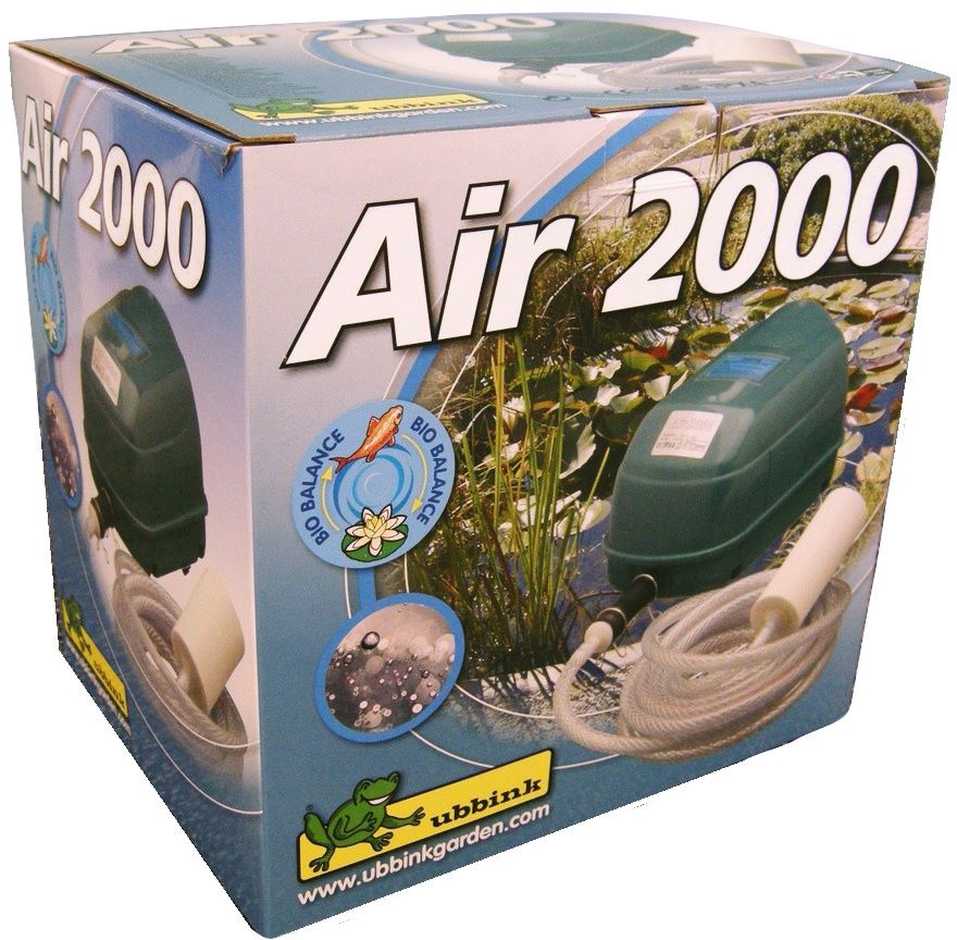 Air-2000-Indoor-beluchtingspomp-doorstroomregelaar-Hi-Lo-1x-luchtslang-5m-1x-bruissteen-incl-reserve